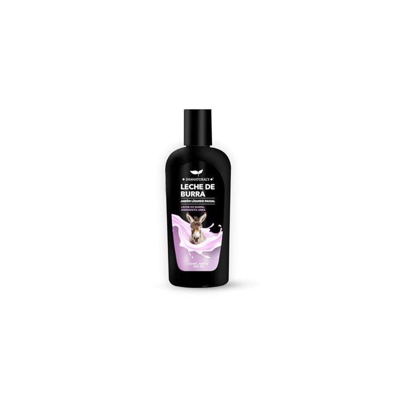 Shanatural's Jabón Líquido Facial Leche de Burra, Hidratación Intensa, Limpieza
