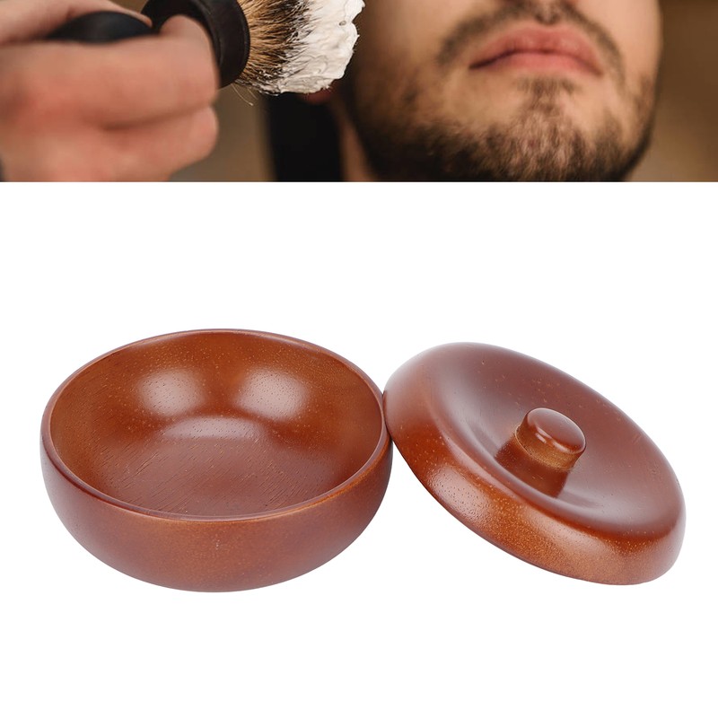 Wooden Shaving Bowl Men Shaving Cream Foam Bowl with Lid