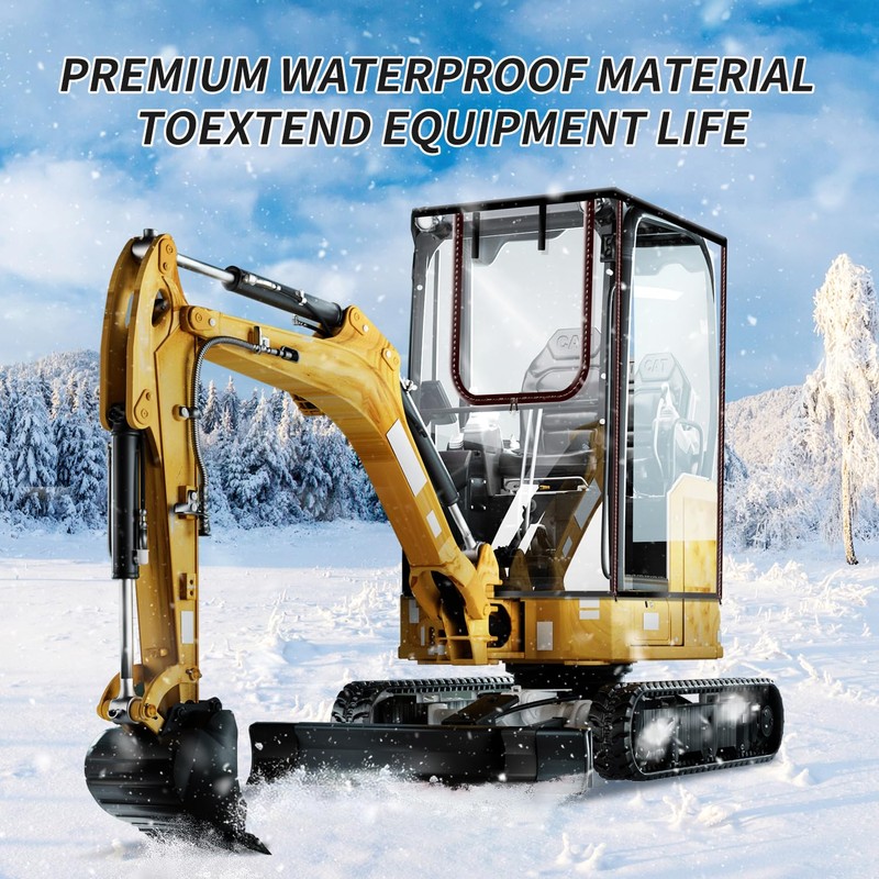 Upgraded Mini Excavator Cover, Waterproof Small Excavator Cover, Clear Enclosure