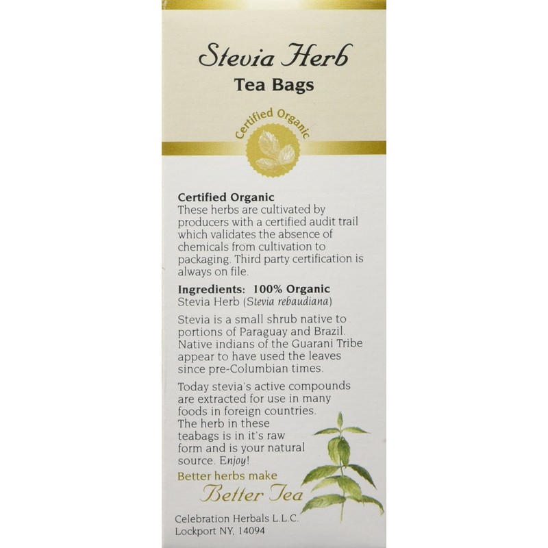Celebration Herbals Stevia Herb Tea Organic 24 Tea Bag, 24Gm