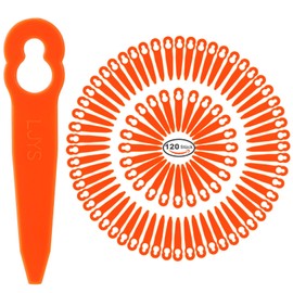 Pack of 120 Replacement Plastic Blades, Compatible with Stihl Polycut 2-2 Polycut 3-2 Grass Trimmer FSA 45 FSA 57 FSE 52, Sun Joe 24V-GT10, Redback Swift 40 V (120 Pieces Grass Trimmer Blade A)