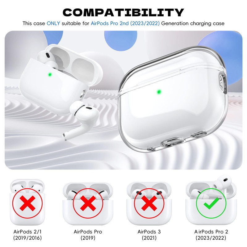 MHYALUDO Airpods Pro 2nd Gen / 1st Generation Case Cover,