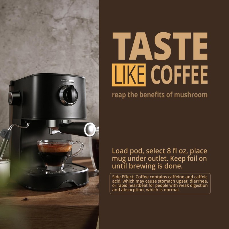 Mushroom Coffee K Cup – Focus & Gut-Health with 14-Mushrooms,