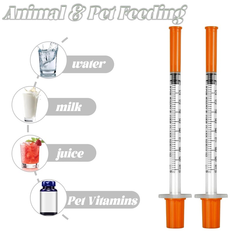 10 Pack 1ml Dispensing Measuring Tools, Plastic Syringes,Individually Sealed Lab
