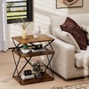 IRCPEN 3-Tier End Table Set of 2, Narrow Side Table,