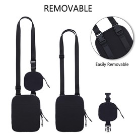 Mini bolsa cruzada con bolsa pequeña extraíble unisex ajustable multifuncional para cinturón para mujeres y hombres, viajes, entrenamiento, correr, senderismo, Azul, 7.5×5.5×0.8 inch