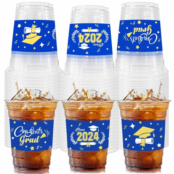 50 Count Graduation Party Cups, 12 oz Congrats Grad Disposable