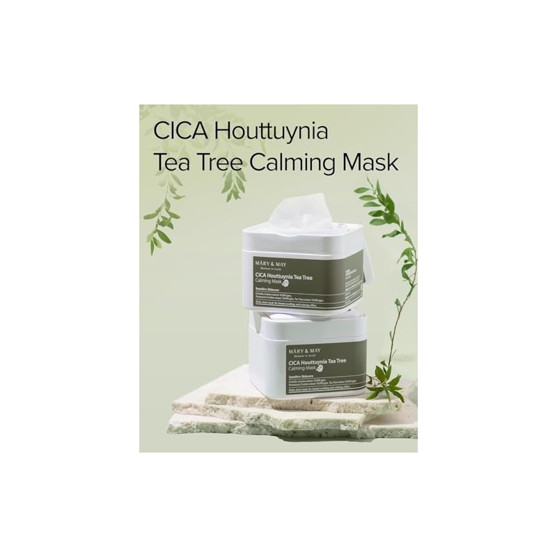 Mary&May CICA Houttuynia Tea Tree Calming Mask - Daily Pull