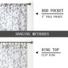 Tollpiz Short Sheer Floral Tier Curtains Grey Flower Butterfly Printed