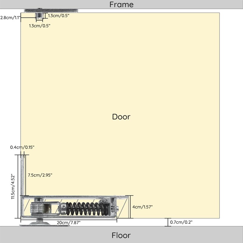 Double Action Spring Hinge with Cover Plates,Top Pivot Hinge for