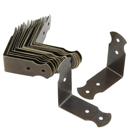 DGZZI 20PCS Antique Bronze Gift Box Decorative Corner Iron Sheet (41x18 with Screws) Antique Corner Protector Decorative Metal Box Vintage Bronze Furniture Bracket