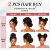 2PCS Messy Bun Hair Piece for Women, Small Donut Bun