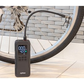 Kijima JP03-R Smart Air Pump (Body: 6.5 x 2.8 x 2.0 inches (165 x 70.5 x 50 mm); Hose Length: 11.8 inches (300 mm); Air hose (U.S. type), English adapter (dragonfly type), Presta adapter, ball needle,