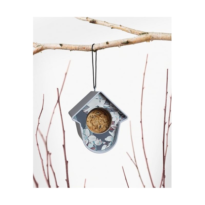 Singing Friend Evie Bird Feeder, Plastic, Blue/Grey, 15 x 13
