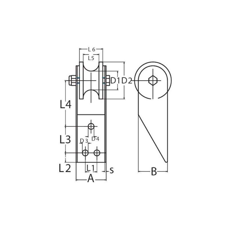 Edelstahl Bugrolle / Ankerrolle