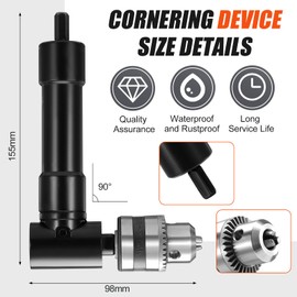 Faankiton 90 Degree Drill Chuck 1-10 mm Quick Release Drill Chuck, Angle Drill Attachment 90 Degree Right Angle Drilling Adapter, Angle Drill Attachment 90 Degree Drill Extension Right Angle Drill