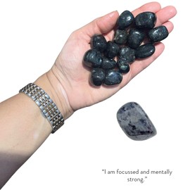 BellaMira Larvikite Crystal, Single Polished Stone, Healing Crystal for Powerful Protective Energy, Intuition Enhancement, Emotional Stability, Grounding, Self-Confidence, Spiritual Growth