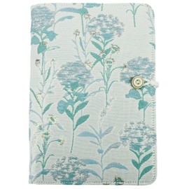 flewfun Journal for Women, A5 Binder - 6-Ring Refillable Travel Journal, Embroidered Flower Journal, 8"x6" Sketchbook, Travel Diary for Girl, Blue Forget-me-not, Budget Binder, Planner Binder