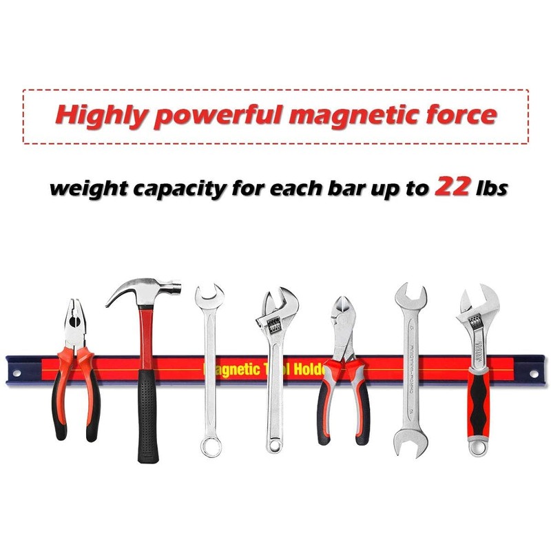 BUSHLY 3 PCS 18” Magnetic Tool Holder, Wall Mounted Tool
