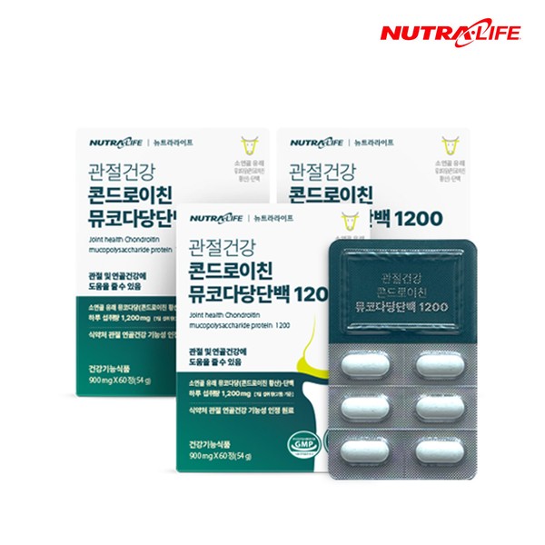 Nutra Life [On Sale] Joint Health Chondroitin Mucopolysaccharide Protein 1200 60 tablets 3 boxes (3 months supply) / 뉴트라라이프 [온세일]관절건강 콘드로이친 뮤코다당단백 1200 60정 3박스 (3개월분)