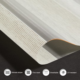 Tonature Zebra Window Shades, Cordless Roller Window Blinds for Patio Door, Light Control for Day and Night, Easy to Install, Beige, 34.5" W x 72" H