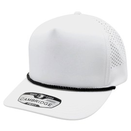 Pit Bull Premium Headwear High Frame Rope Hybrid Perforated Hat Mesh Back Adjustable Snapback Baseball Cap for Men & Women, White/Black 311WHBK