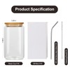 ASKIZ [16Pcs Set] Glass Cups With Bamboo Lids And Straws,16Oz