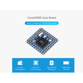 Core2350B Core Board Based on Raspberry Pi RP2350B Microcontroller, Dual-core & Dual-Architecture, Operating Frequency up to 150MHz, 8MB PSRAM, Adapting 48 × Multi-Function GPIO Pins