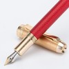Jinhao 92 Pluma estilográfica roja punta media, metal sólido con