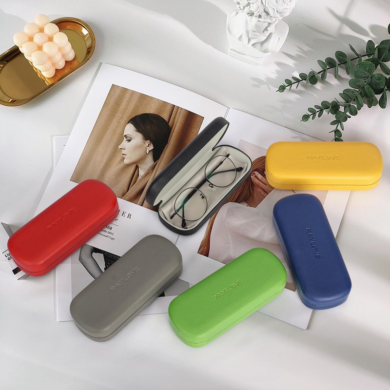 RayLove Glasses Case Hard Shell Eyeglass Case with Cleaning Cloth,