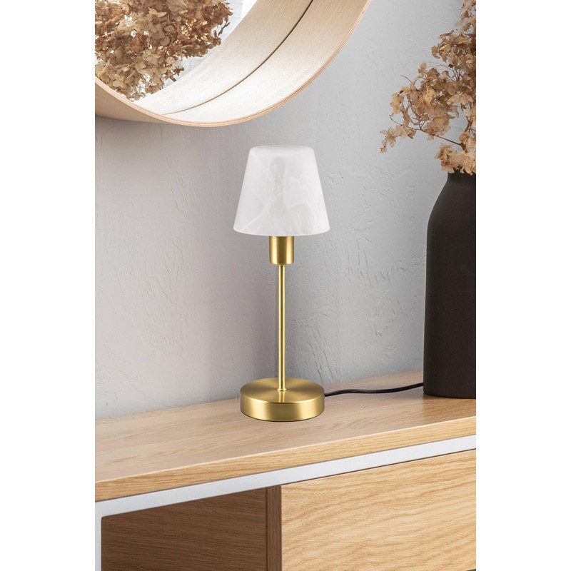 lightling Ludwig Table Lamp with Base in Matt Brass Metal
