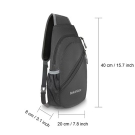 Bekahizar Sling Bag Backpack Cross Body Bag Chest Shoulder Rucksack Lightweight Multipurpose Day Packs for Men And Women Walking Cycling Hiking Camping Outdoor Sports (Black)
