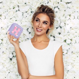 Uygafly Monogrammed Gifts for Women - Jewelry Case for Women Trendy Jewelry Box Fashion Cute Jewelry Organizers and Storage Aesthetic,Travel Essentials Birthday Gifts for Girls Women | Lavender,H