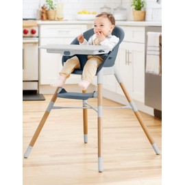 Skip Hop Baby High Chair 4 in 1 Convertible High Chair, EON, Slate Blue