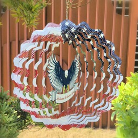 Eagle Wind Spinners for Yard and Garden American Flag Kinetic Wind Spinner Fourth of July Independence Day Party Decorations for Indoor Outdoor 3D Effect Patriotic Wind Spinner