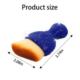 zipelo Auto Interior Dust Brush, Car Detailing Cleaning Brush with Diamond, Bling Handle Soft Bristles Dusting Tool, Scratch Free Dirt Clean Brushes for Vehicle Dashboard, Air Conditioner Vent (Blue)