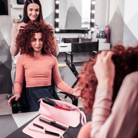 ANGENIL 2 In 1 Hair Tools Travel Bag with Heat-resistant Mat Curling Iron Travel Case