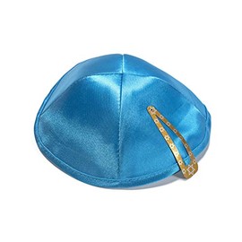 Satin 20 cm Sky Blue Kippah Jewish Cap Judaica Kipa Yarmulke Synagogue