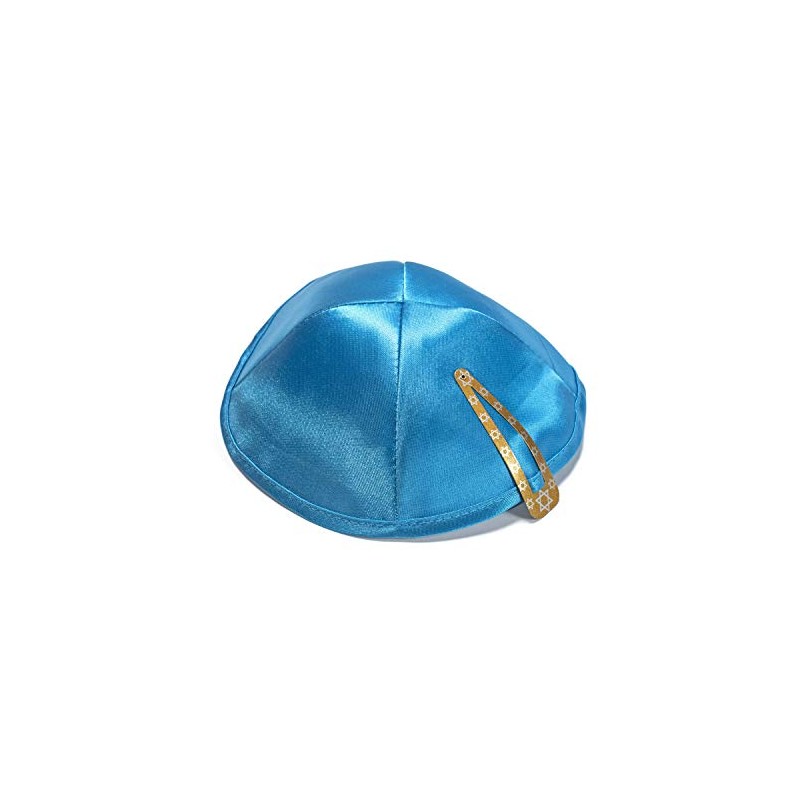 Satin 20 cm Sky Blue Kippah Jewish Cap Judaica Kipa