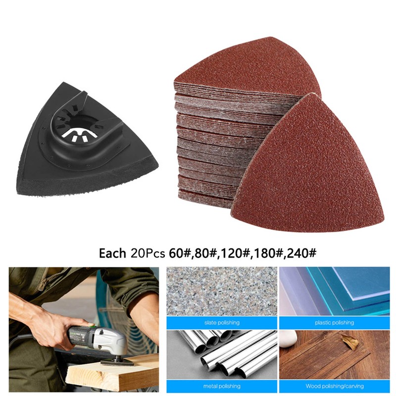 80mm Triangular Sandpaper Set Multifunctional Polishing Sanding Paper Replacement with