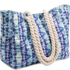 Beach Bag Large Tote Bags for Women - Beach Bags Waterproof Sandproof - Color: Tie-dye
