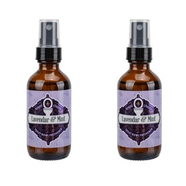Bourbon Royalty Royal Throne Dropper 4 Ounce Glass Bottle Scented Toilet Bowl Bathroom Spritz Spray, Lavender & Mint, 2 Pack
