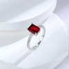 Gnteey Gemstone Rings 925 Sterling Silver 8x6 mm Emerald Cut