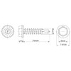 (5.5mm x 75mm) Self Drilling Screws Hexagon Serrated Washer Head