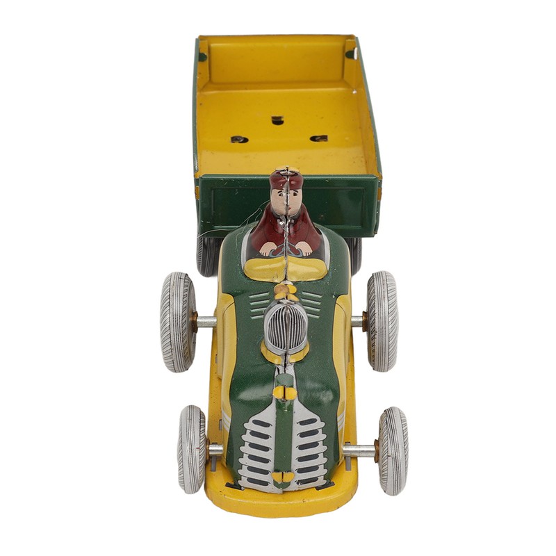 Wind Up Metal Walking Toy Tinplate Tractor Nostalgic Handmade Delicate