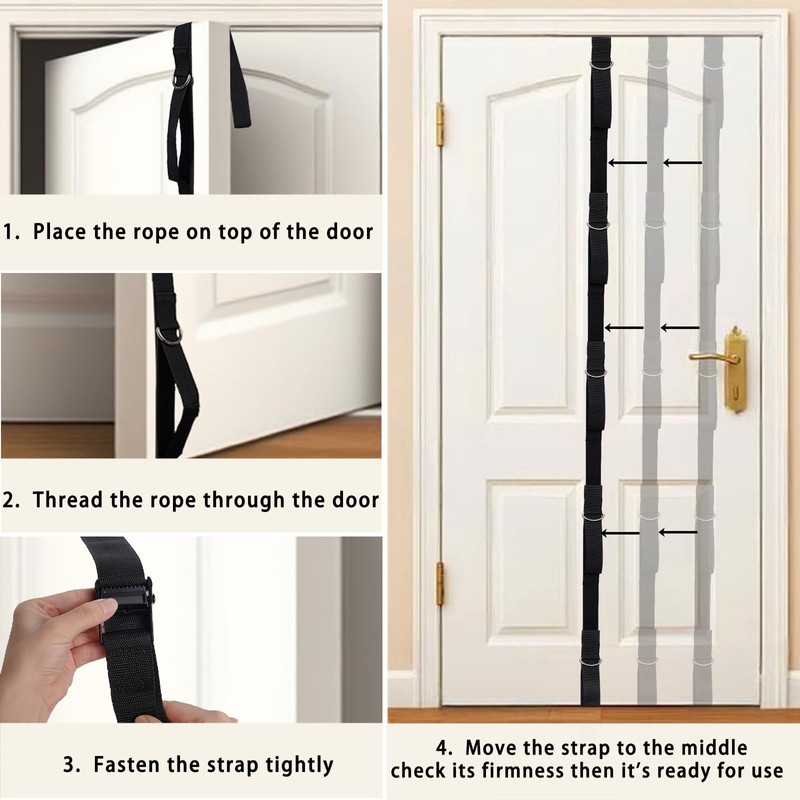 1Pcs Black Heavy Duty Multi-Loop Door Anchor for Resistance Bands,