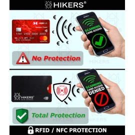 RFID/NFC Blocking Card - Signal Blocker, Contactless Cards Protection - 1 Card Protects Your Entire Wallet - No Fiddly Sleeves - Wallets & Clip Holders, Walletguard - Safeguard Antispying Safety