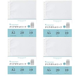 Maruman L480 Clear Pocket Leaf, A5, 20 Holes, 10 Sheets (4 Pieces)