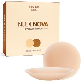 Nipple Covers for Women - Medical Grade Silicone Reusable Pasty - Invisible Sticky Adhesive Seamless Nipple Pasties (Crème)