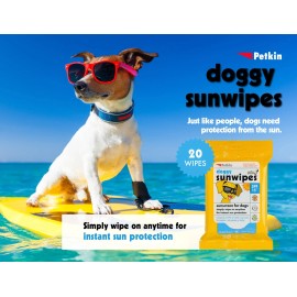Petkin Sunscreen Sunwipes For Dogs Spf 15 Pack Of 20 Non Greasy Vanilla Coconut